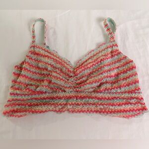 Victoria’s Secret PINK Stretch Rainbow Lace Bralette Size L